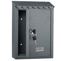 Cassetta Postale Parete in Acciaio Porta Lettere Posta Esterno con Chiave Grigio