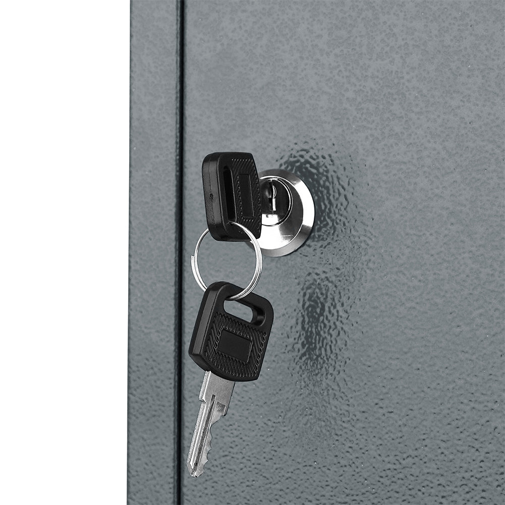 Cassetta Postale Parete in Acciaio Porta Lettere Posta Esterno con Chiave Grigio