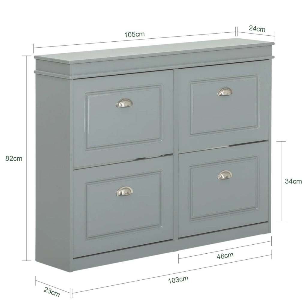 Scarpiera salvaspazio Slim Mobili per Scarpe Serie Scarpiere 105x24x83cm Grigio FSR79-HG