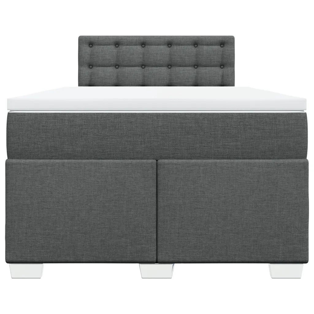 Giroletto a Molle con Materasso Grigio Scuro 120x190cm Tessuto