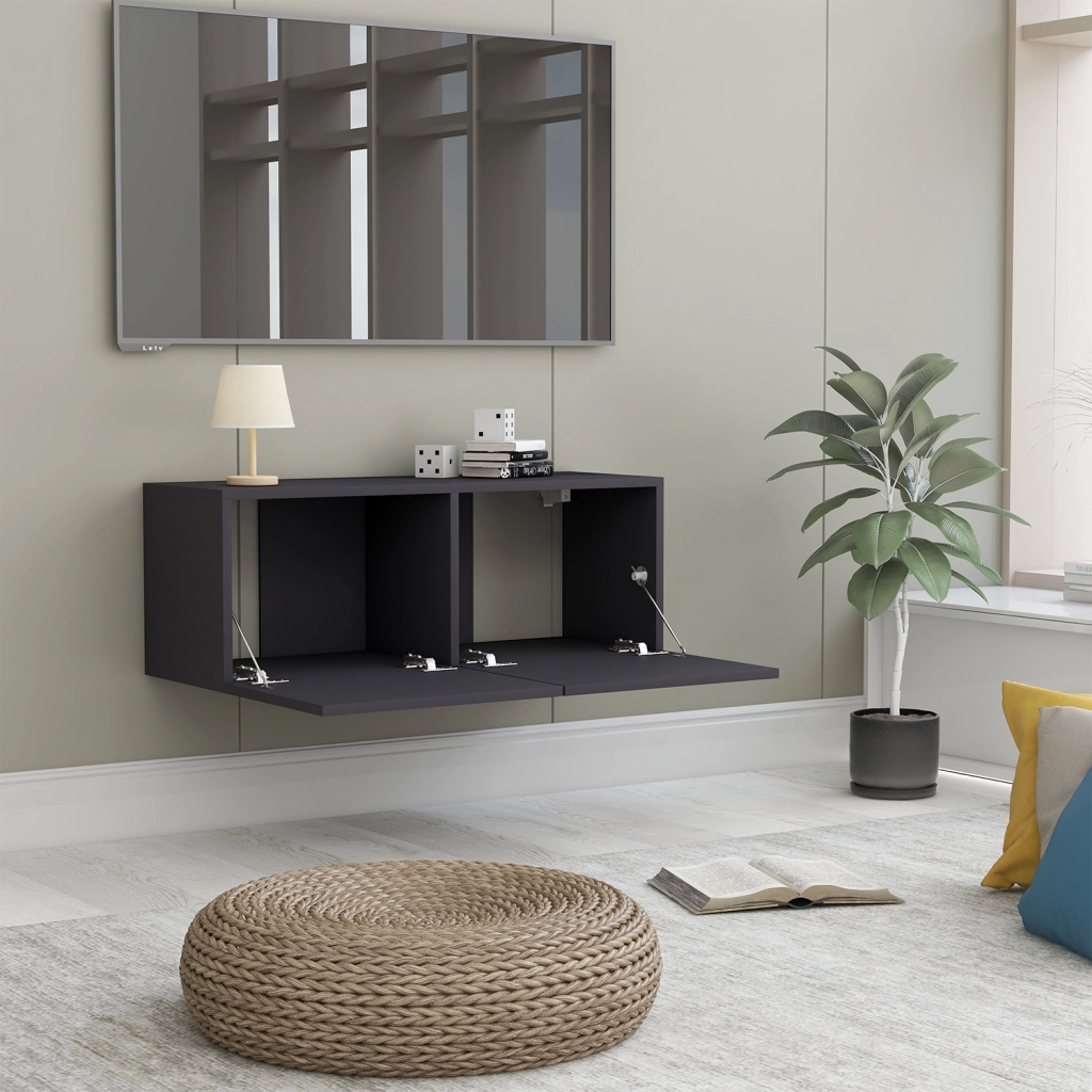 | Mobile TV | Grigio 80 x 30 x 30 cm Legno multistrato 801474