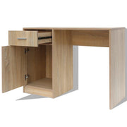 Scrivania da ufficio mobiletto porta computer con cassetto e armadietto 100 cm rovere 0502110