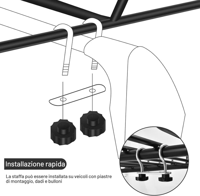 Portapacchi da Tetto Universale, Bagagliera Portabagagli Auto Tetto Portata 110kg, Nero, 120 X 98 X 16,5 cm (Nero, stile 1)