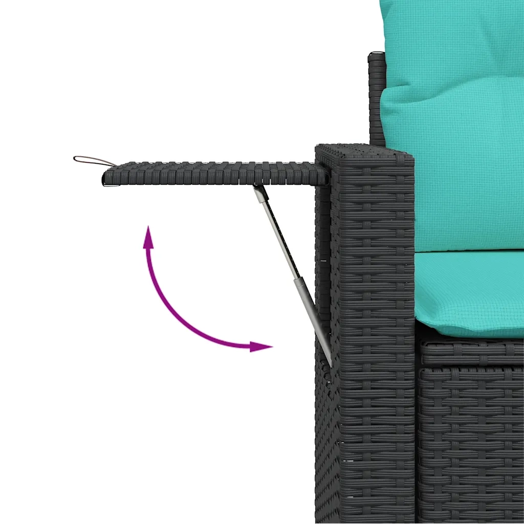 Salotto da Giardino-Set Divani da Giardino 5 pz con Cuscini Nero in Polyrattan 302117