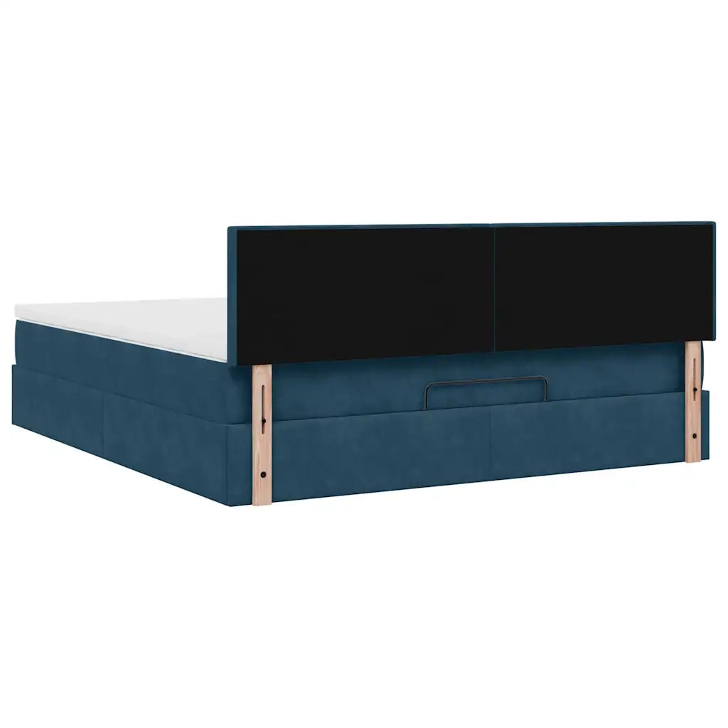 Struttura Letto Pouf con Materasso 180x200 cm in Velluto