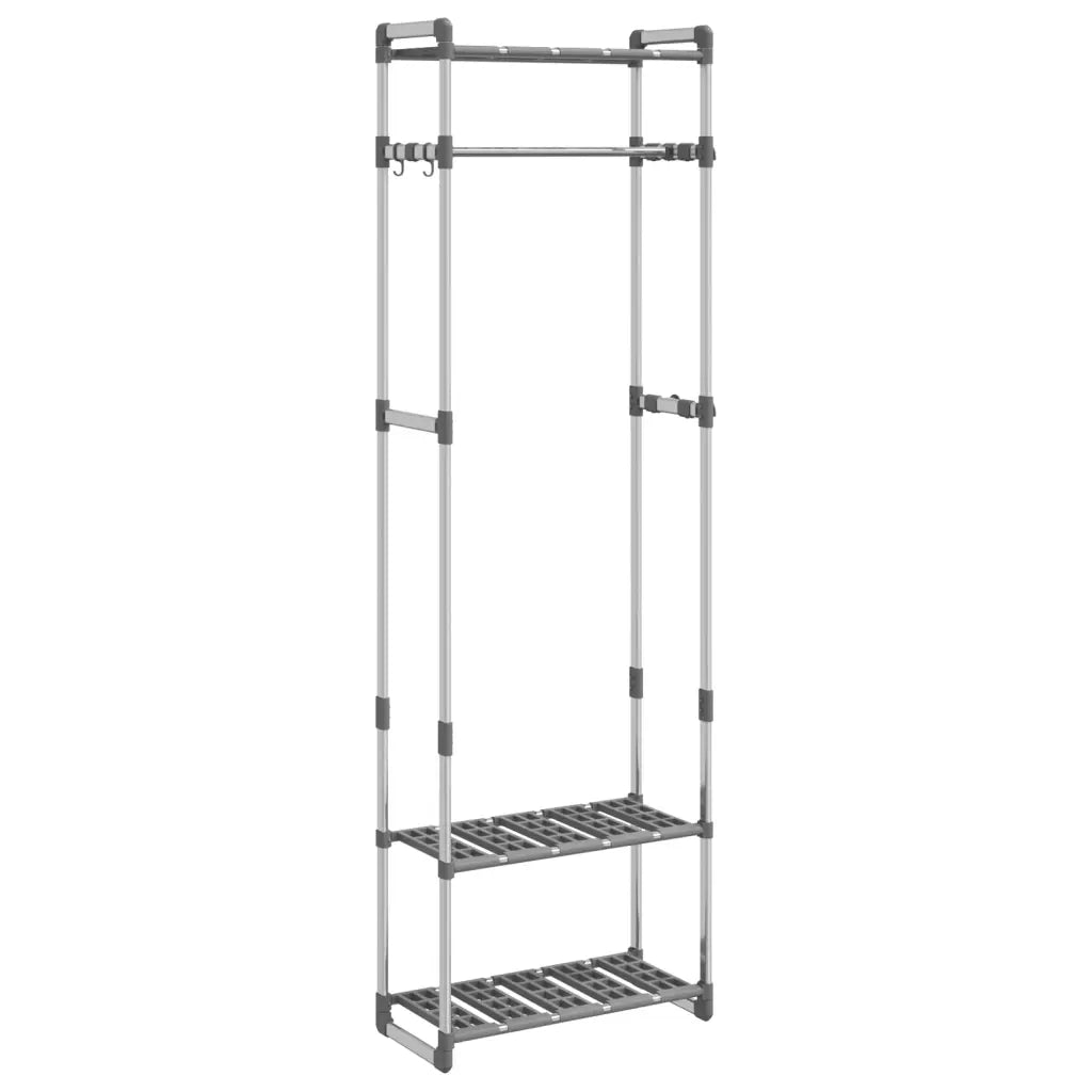 Appendiabiti a 3 Livelli Argento 59x29x192 cm in Alluminio CFW4523593