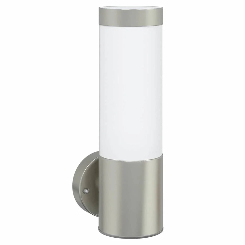 Applique da esterno moderna 12 x 7,5 x 27 cm design minimalista illuminazione resistente alle intemperie in acciaio inox argento 02_0056481