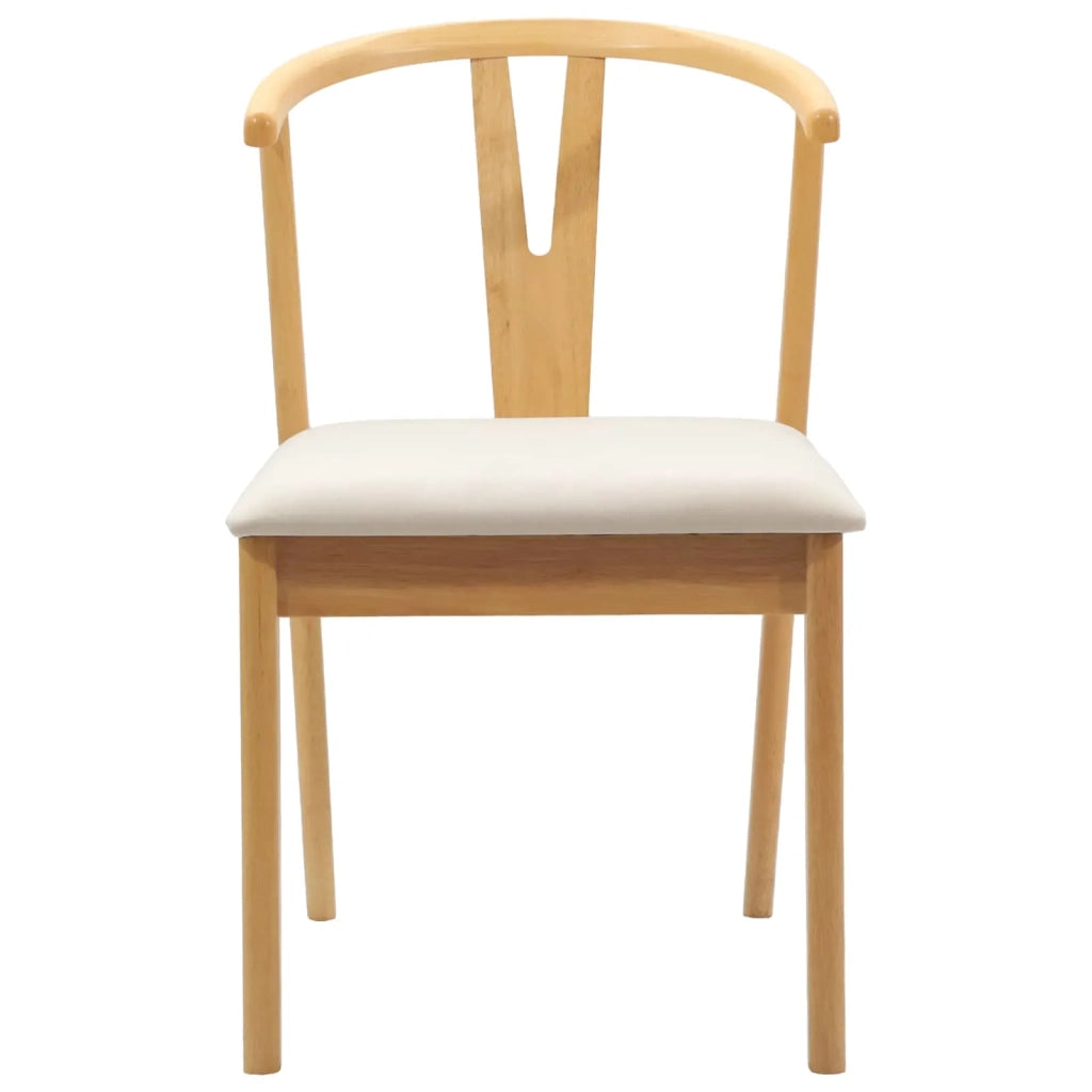 Sedia da pranzo 2 pcs Naturale e chiaro Legno di gomma solido