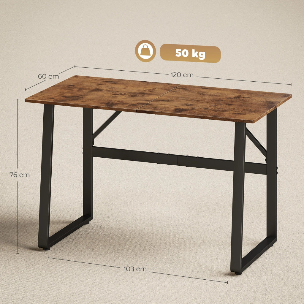 Scrivania in Legno Rovere con Cassetti ¨C zephmum ¨C Marrone 120x60x76 cm