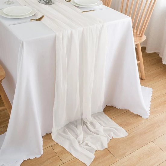 Tavolo da Tavola Chiffon Bianco Tavolo Decorazione da Tavola 70 cm x 4 m Decorazione da Tavola Matrimonio Tavolo da Tavola Matrimonio Decorazione Bianca Stoffa Decorativa