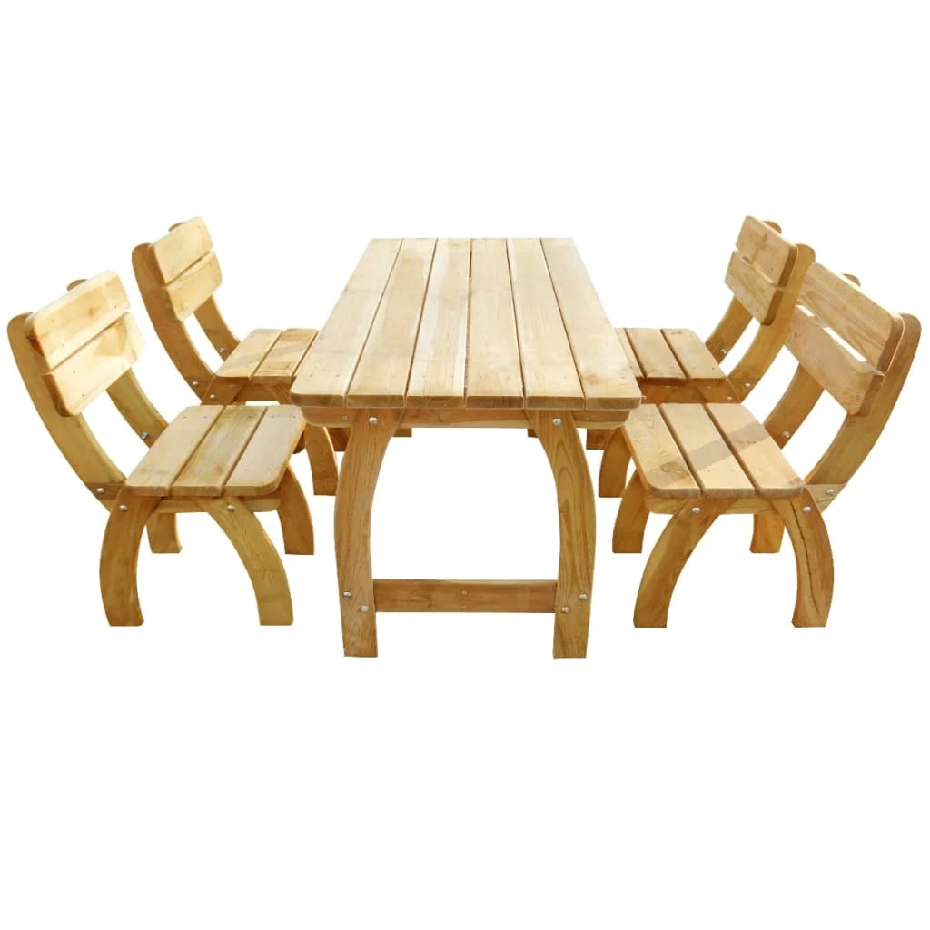 Set da pranzo da esterno 5 pezzi in legno di pino impregnato 02_0014661