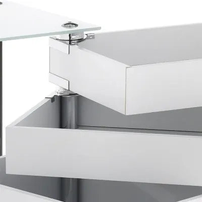 Carrello bagno trasportabile in acciaio cromato con 5 cassetti girevoli