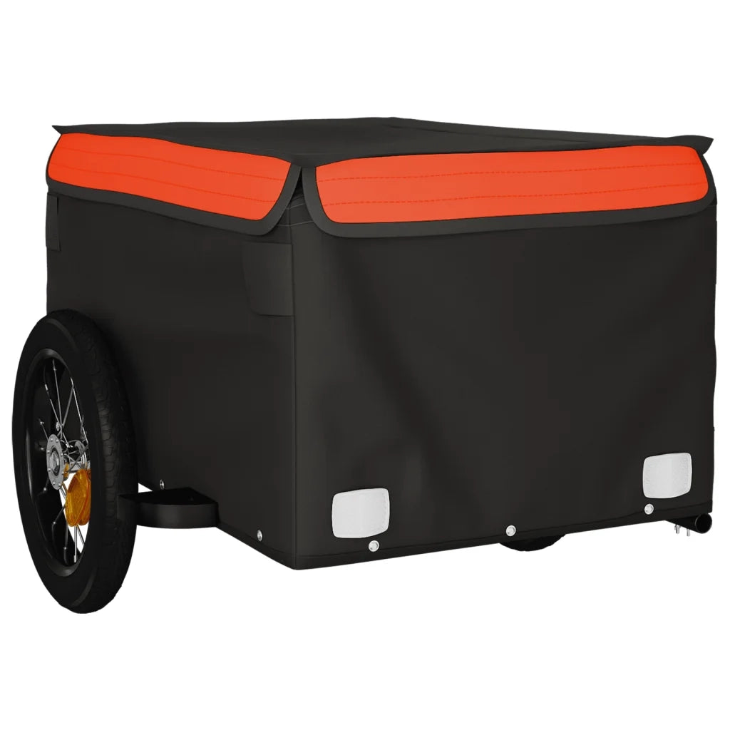 Rimorchio da Bici Nero e Arancione 30 kg in Ferro 94075