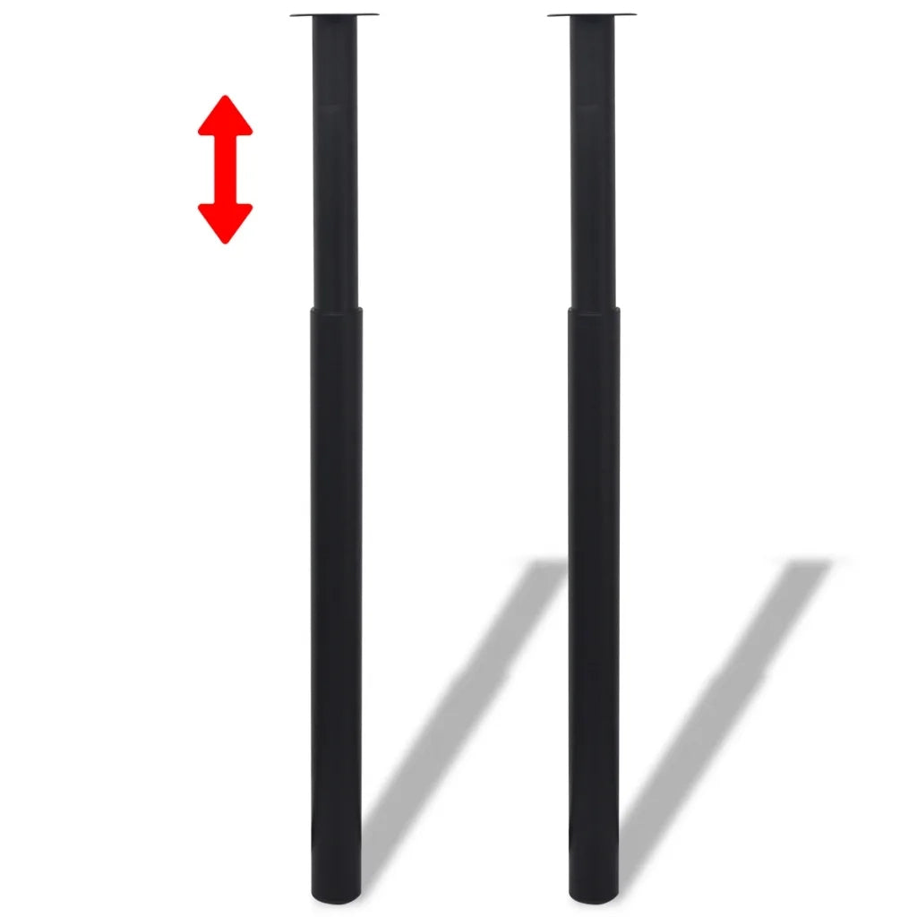 Set di 4 gambe telescopiche regolabili per tavolo altezza 710 x 1100 mm stile moderno molto robuste in ferro nero 02_0055080