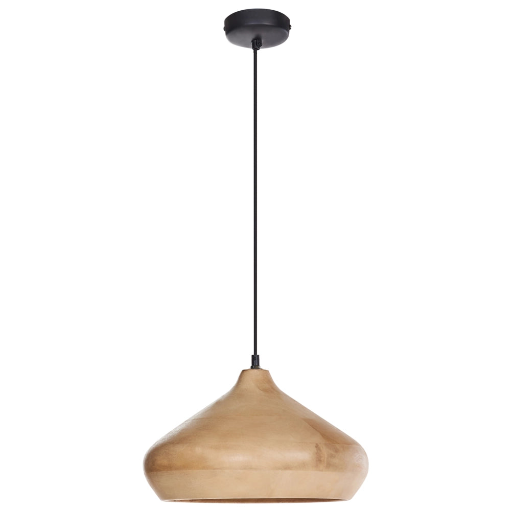 Lampadario dalla Forma rotonda regolabile in legno di mango chiaro da appendere lampada da soffitto