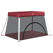 Box per Bambini con Materasso Rosso Tessuto di Lino CFW2698533