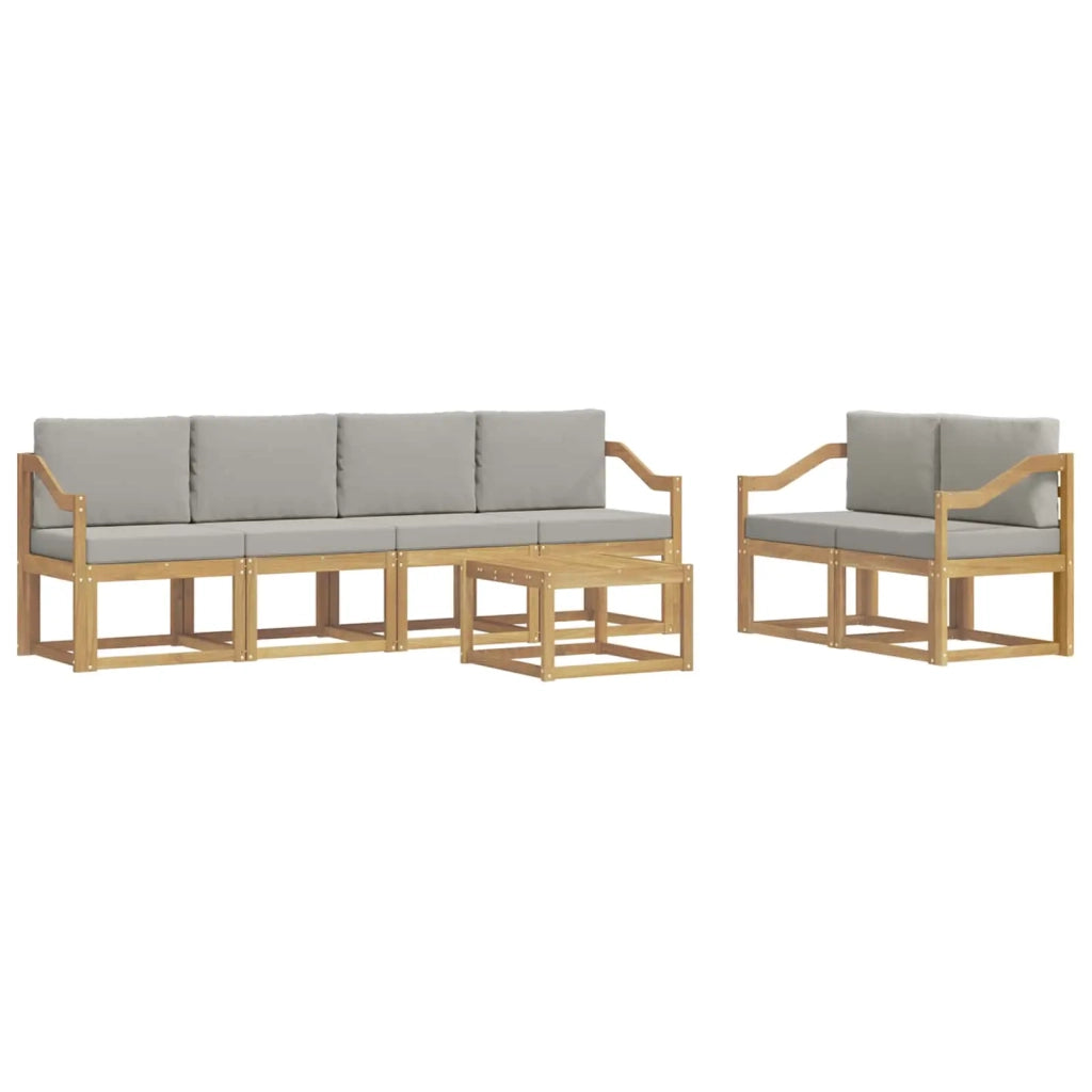 Set di divani da esterno 7 pcs Bianco e Grigio Chiaro 3387295