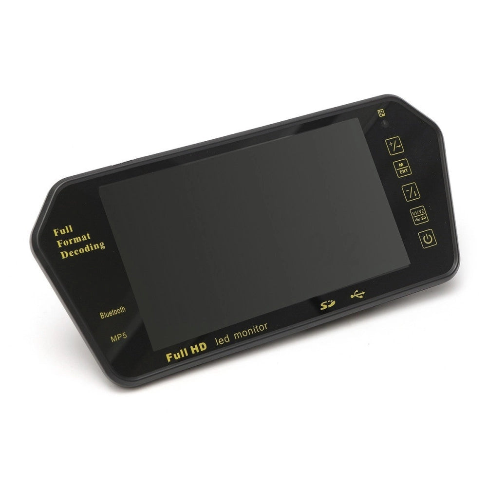 Trade Shop - Specchietto Retrovisore Monitor 7'' Bluetooth Usb Sd Tft Mp5 Camera Auto -