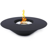 Camino a Bioetanolo da Pavimento Ø60 cm in Acciaio Nero