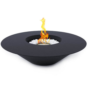Camino a Bioetanolo da Pavimento Ø60 cm in Acciaio Nero