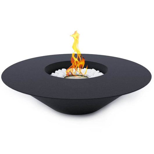 Camino a Bioetanolo da Pavimento Ø60 cm in Acciaio Nero