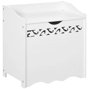 Mobiletto da Bagno in Legno con Vano Contenitore ¨C zephmum ¨C Bianco 55x34x58 cm