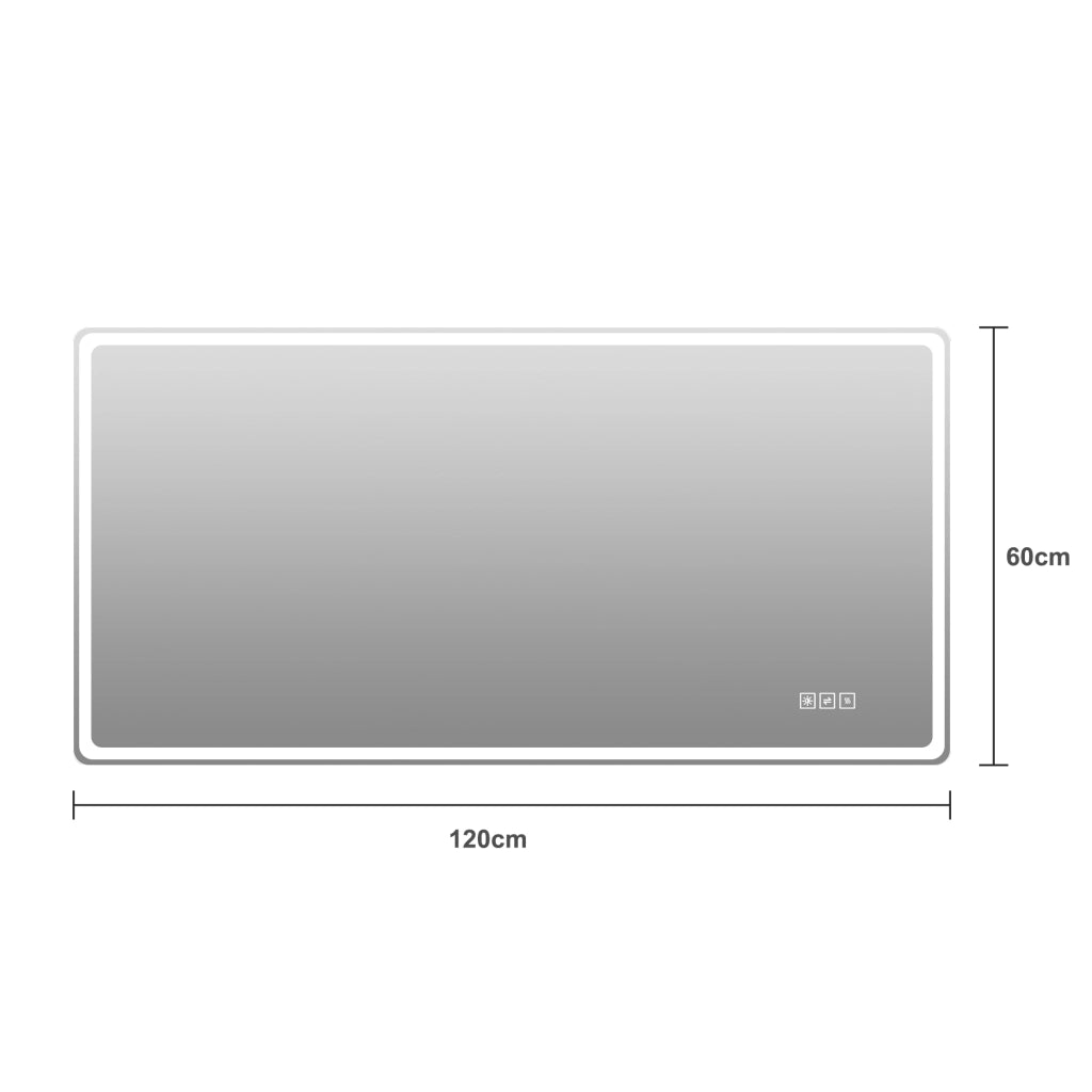 SPECCHIO DA BAGNO LED 60x120 cm Senza Cornice Argento Vetro e Metallo