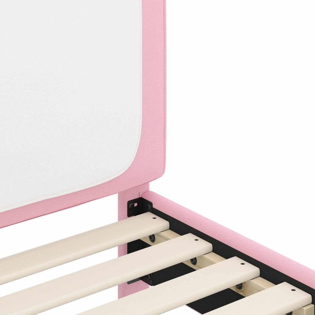 Struttura letto bambini con testata Rosa 80 x 200 cm PU