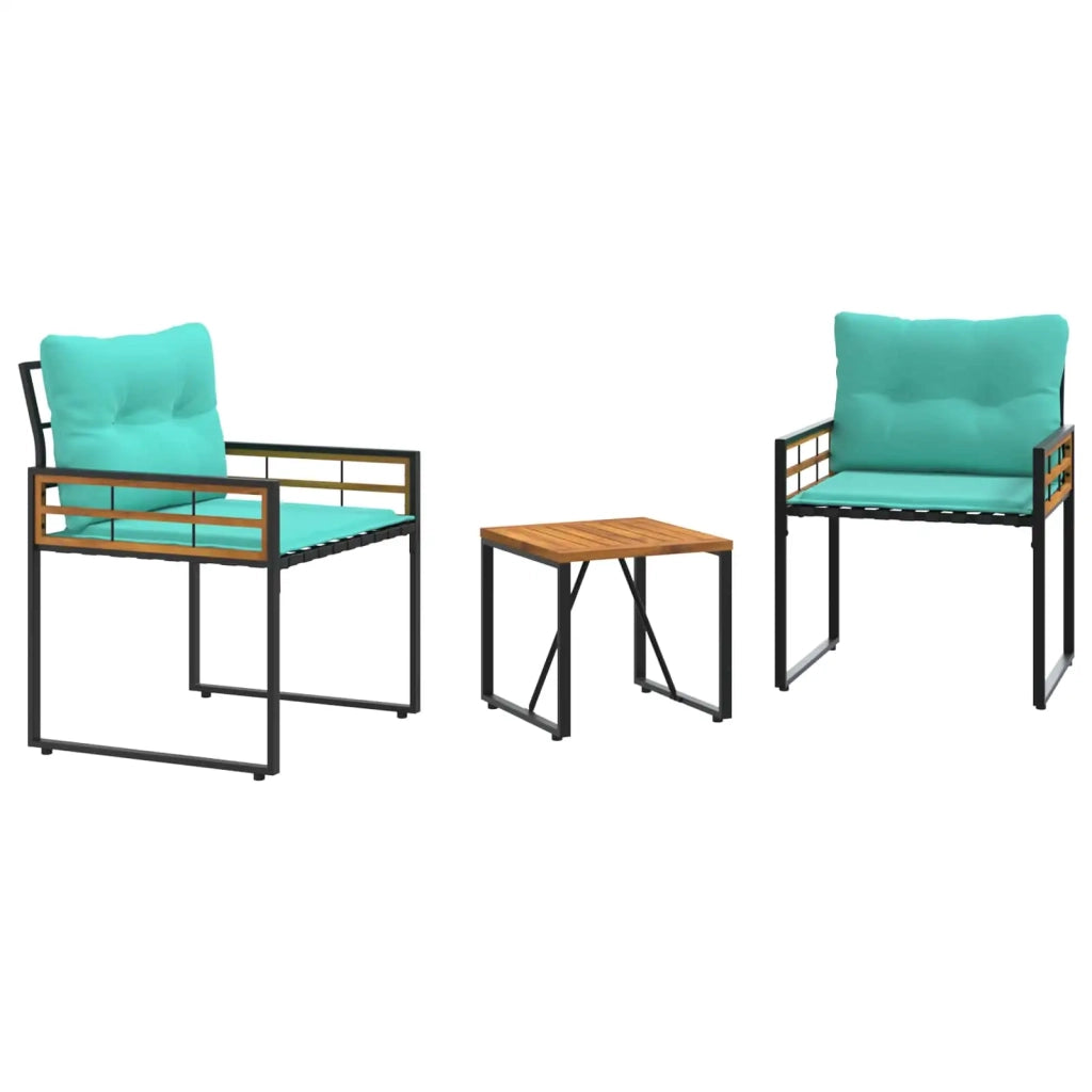 Set di Mobili da Esterno con cuscino 3 pcs Turchese