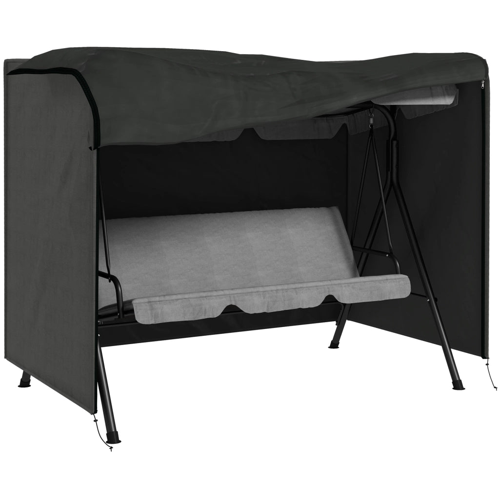 Copertura per dondolo da giardino 205x124x164 cm; in poliestere impermeabile grigio scuro