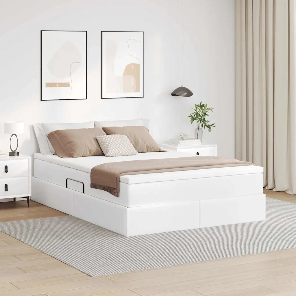 Letto con contenitore e materasso Bianco 140 x 200 cm 3370167