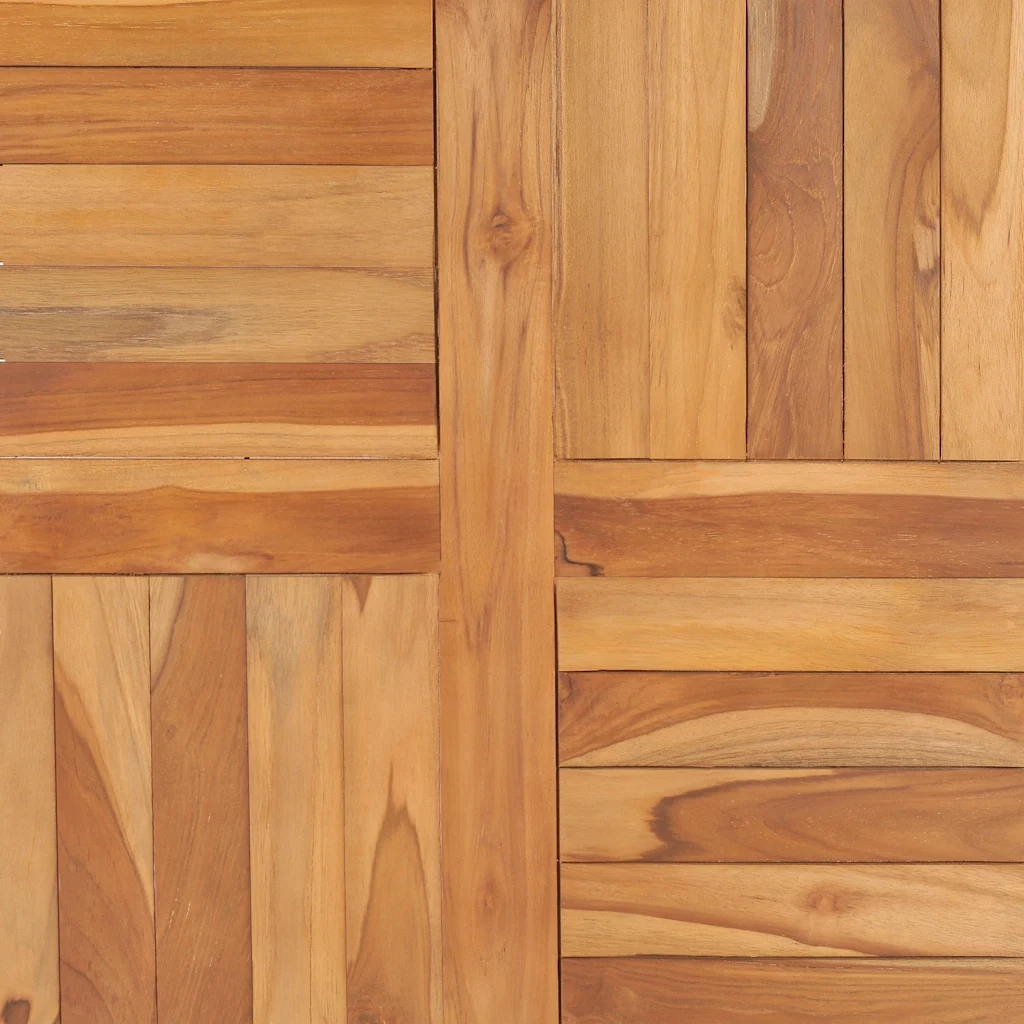 Piano del Tavolo in Legno Massello di Teak 70x70x2,5 cm 48989