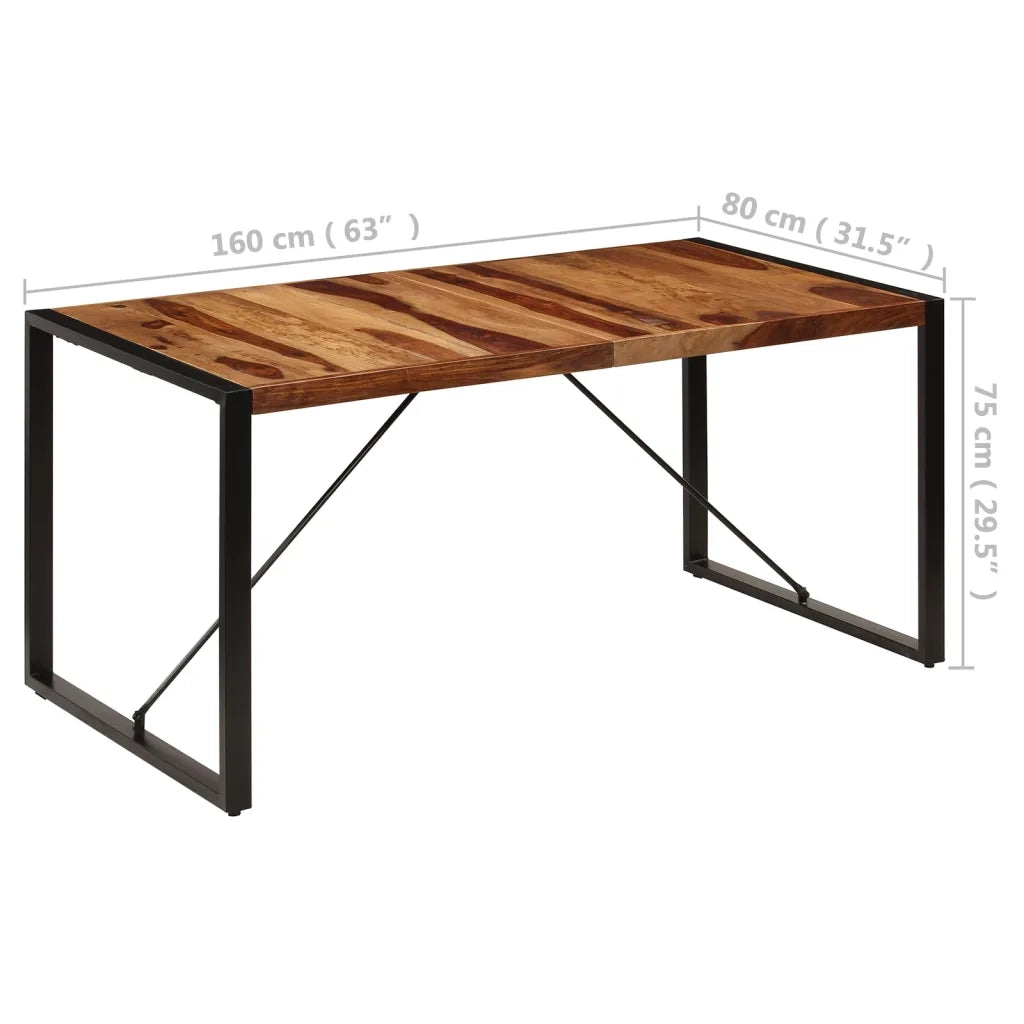 Tavolo da Pranzo 160x80x75 cm in Legno Massello di Acacia