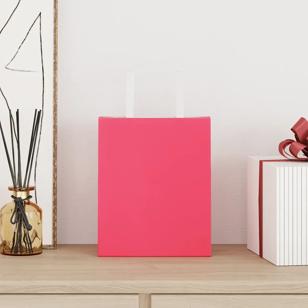 Sacchetti di Carta 50 pz con Manici Rosa 18x8x22 cm 4101880