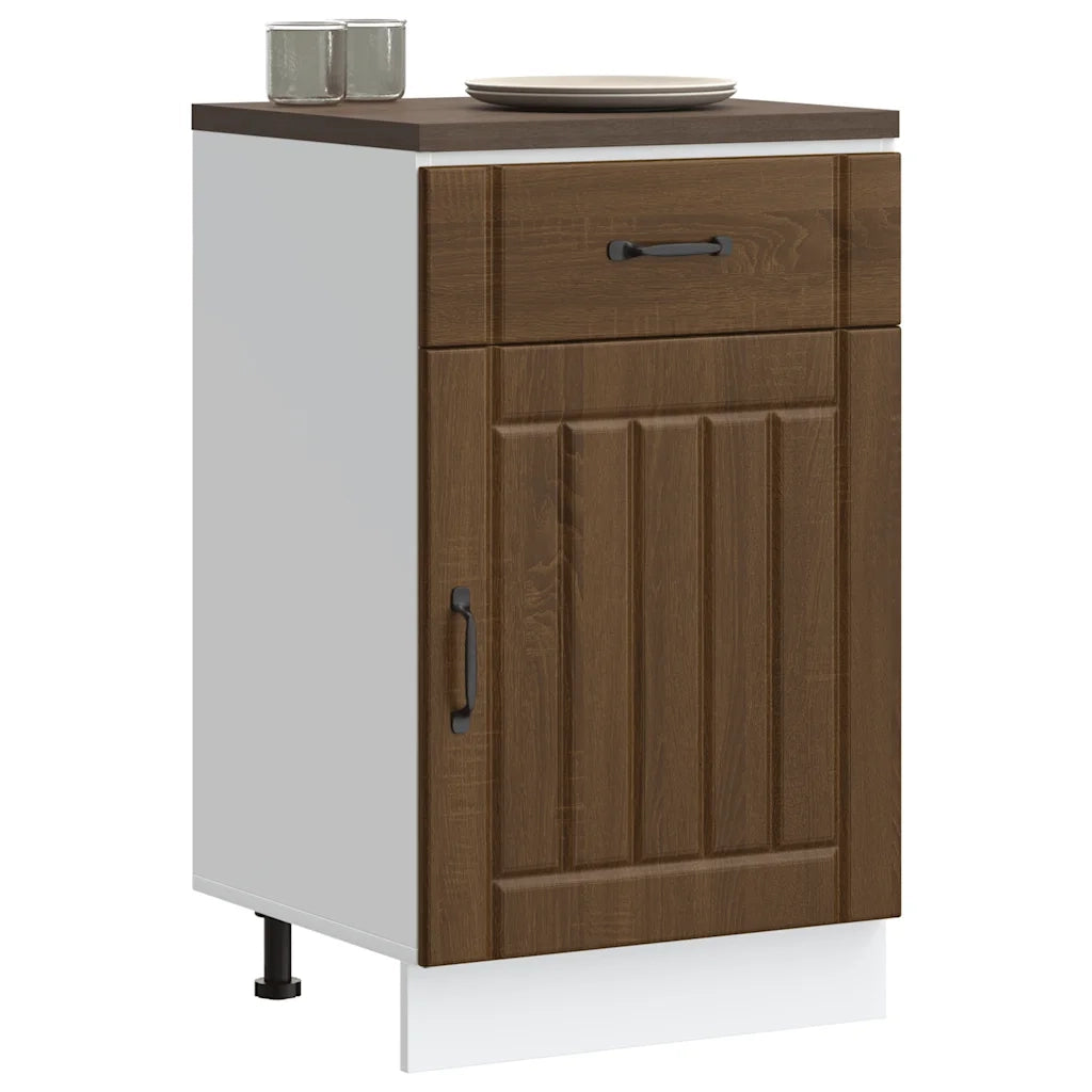 Base da Cucina Lucca Rovere Marrone in Legno Multistrato 853724