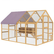 Pollaiolo in Legno con Recinto Esterno ¨C zephmum ¨C Giallo 280x180x190 cm