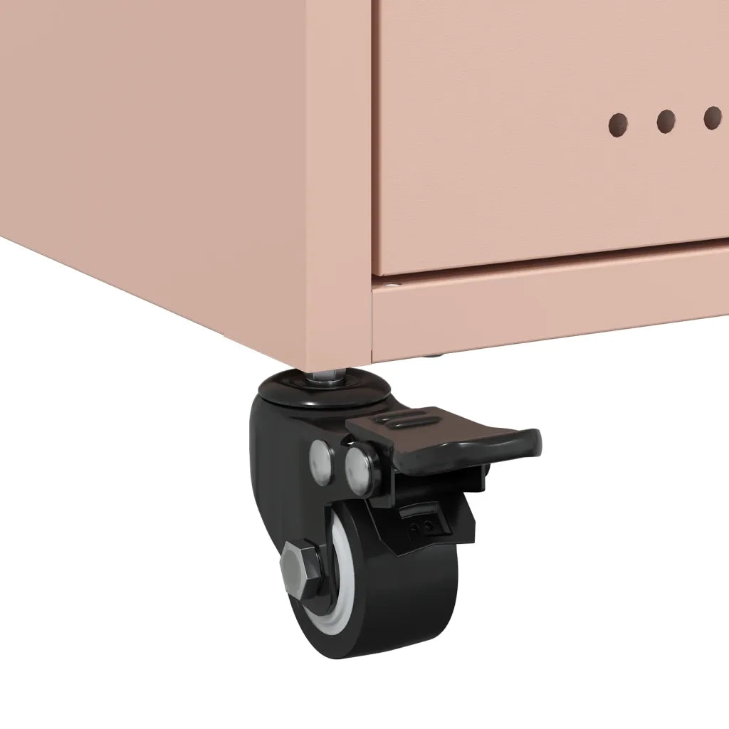 Set di 2 Comodini | Armadio da Notte | Mobiletto da notte Rosa 36x39x43,5 cm in Acciaio