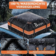 Dakbox 425 litri, autodakportaoggetti, 1000D impermeabile portacarrozzereiettore, portacarrozzeria per tutti i veicoli con/ senza portacarrozzeria, 15 metri cubi (arancione/nero)