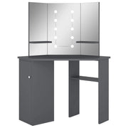 Toletta angolare con illuminazione a LED 111 x 54 x 141,5 cm grigio 02_0006237