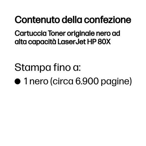 HP Cartuccia Toner originale nero ad alta capacità LaserJet 80X