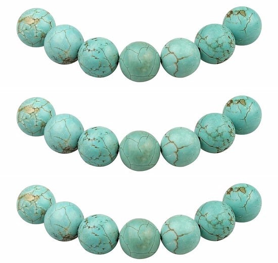 Collana in acciaio con foro 4mm, 85 pezzi, stelle in vetro di colore azzurro turquesa