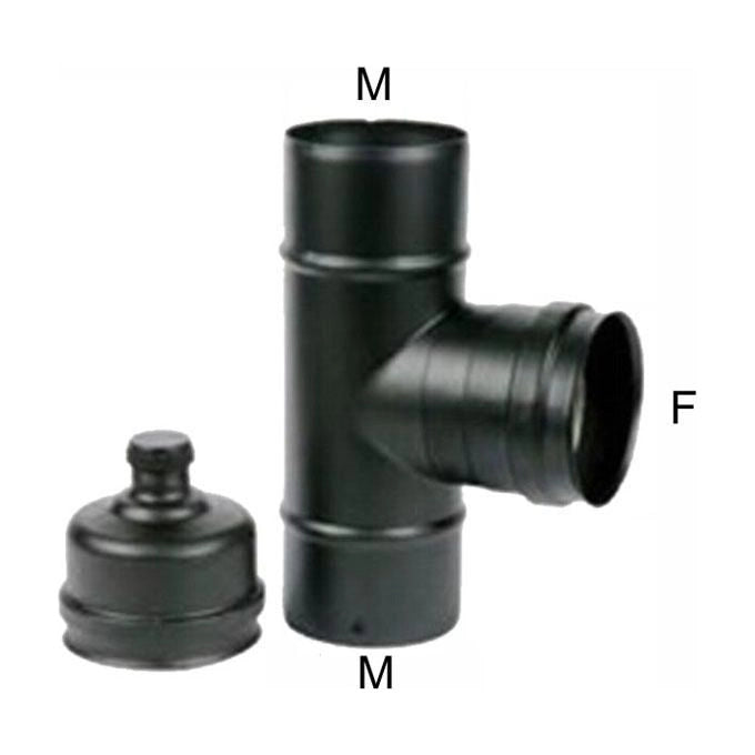 Maral Gomito T Inox 10 Mfm Tappo Nero Pellet 300
