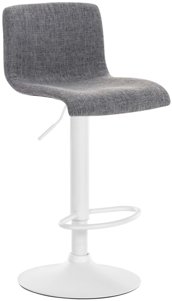 Sgabello HOVER in tessuto grigio chiaro,Metallo bianco opaco