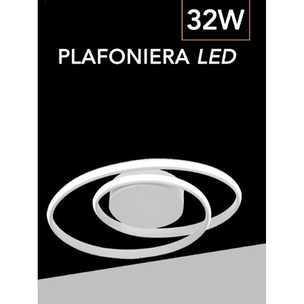 Trade Shop - Plafoniera Lampadario Led Smd Soffitto Design Ad Anelli 32w 3in1 Cct 3000k-6500k Pn-20b3c -
