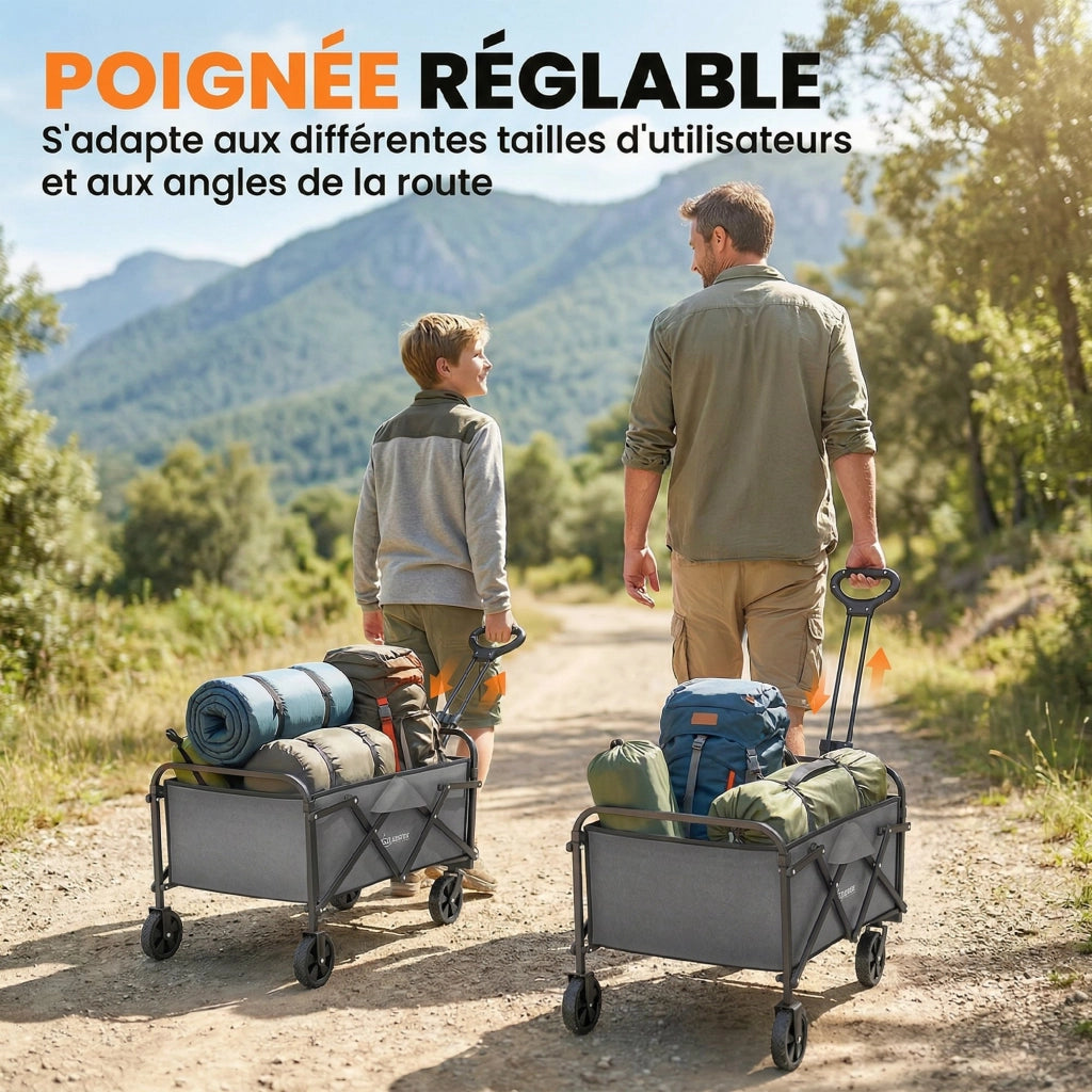 Carriola da Giardino Pieghevole ¨C Zephmum ¨C 81x45x89 cm Grigio