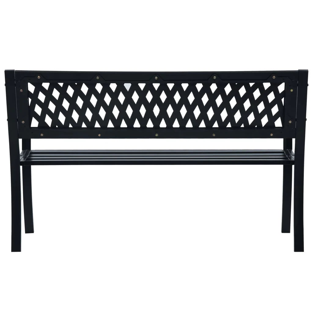 Panca da giardino mobili da esterno terrazza 125 cm acciaio nero 02_0011233