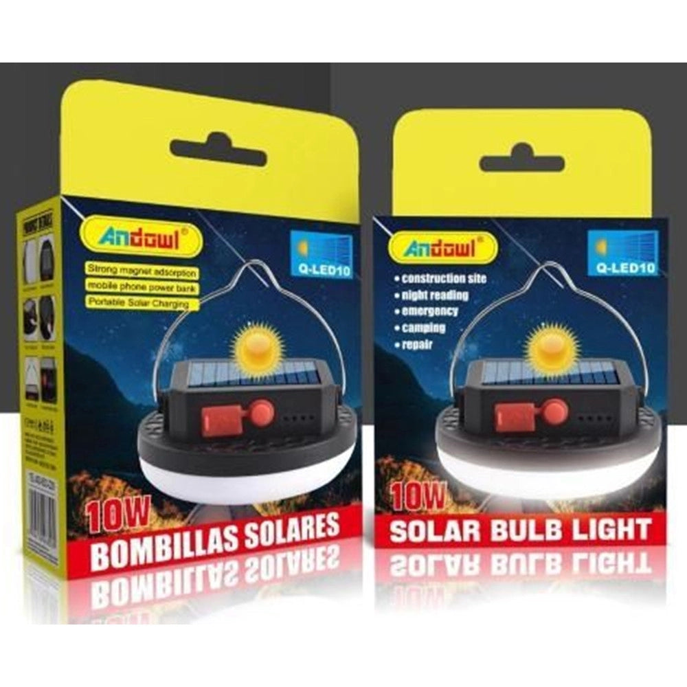 Trade Shop - Lampada A Sospensione Solare Led Luce Bianca 6000k Powerbank Ip65 Portatile 10w Q-led10 -
