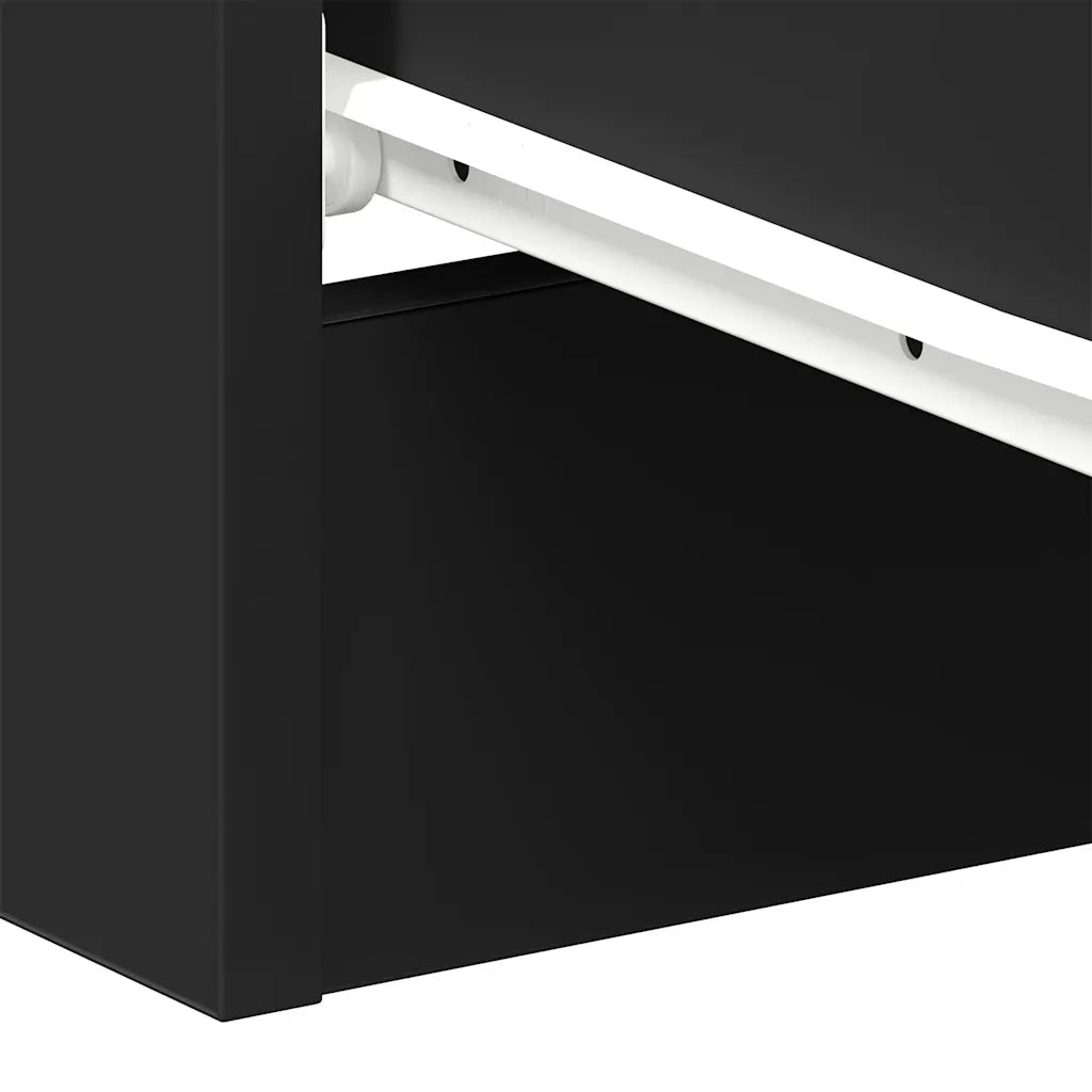 Comodino Nero 38x35x56 cm in Legno Multistrato 800452