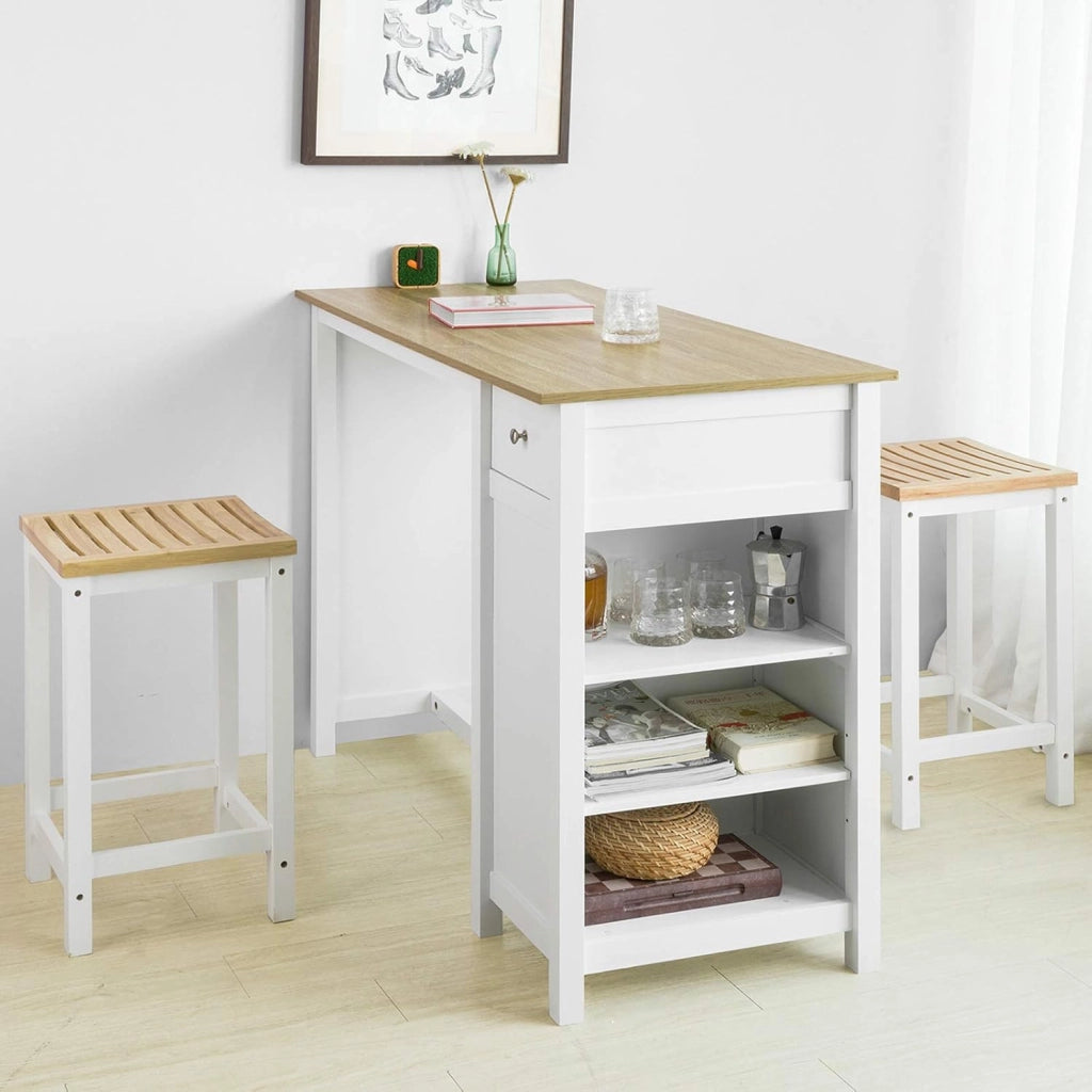 Penisola cucina Tavolo alto bar in legno Lunghezza: 120 cm Profondità: 55 cm Altezza: 90 cm bianco FWT64-WN