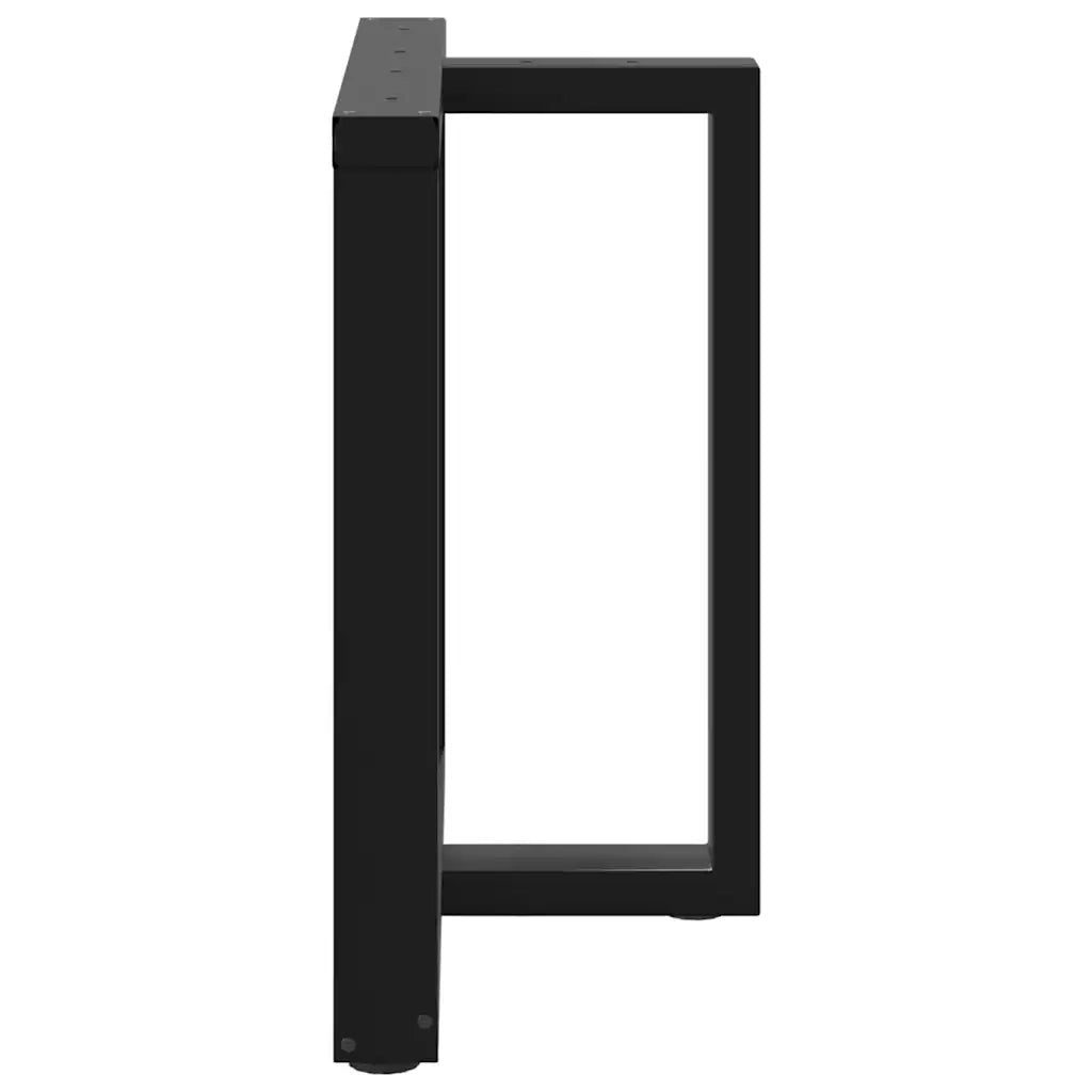 Gambe per tavolo da pranzo a forma di T 2 pz nere 80x35x(72-73) cm in acciaio 4013060